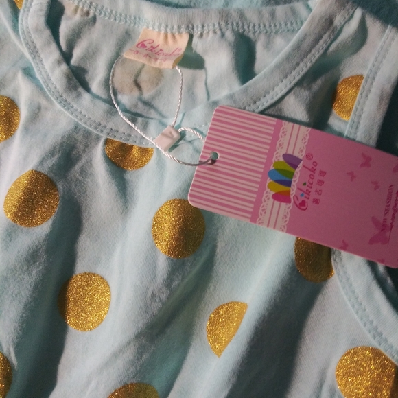 Girls NWT gold polka dot summer romper sz 2 3 4 - Picture 4 of 4